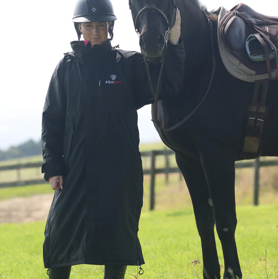 EQUIDRY Women's Thin Fleece Evolution #colour_black-peacock-pink