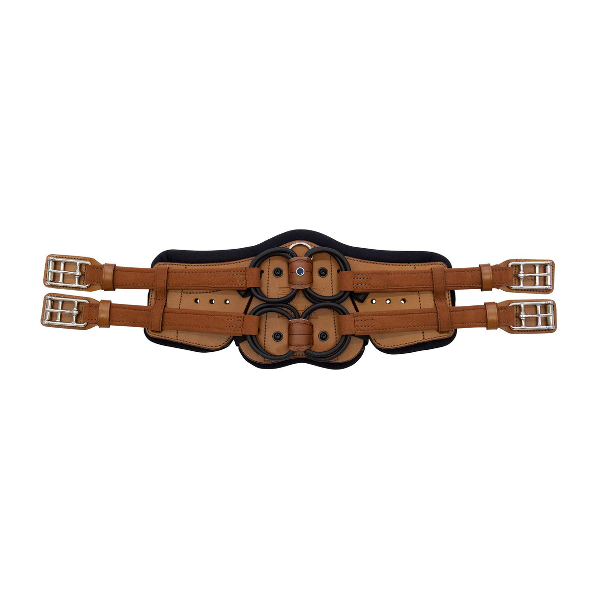 Stubben Equi-Soft® Short Saddle Girth with Cover - Tobacco #colour_neoprene-black