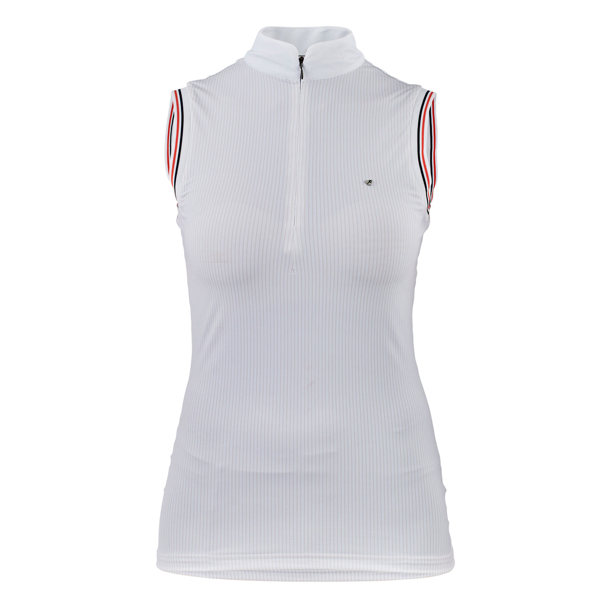Shires Aubrion Arcaster Young Rider Sleeveless Shirt #colour_pink-pinstripe