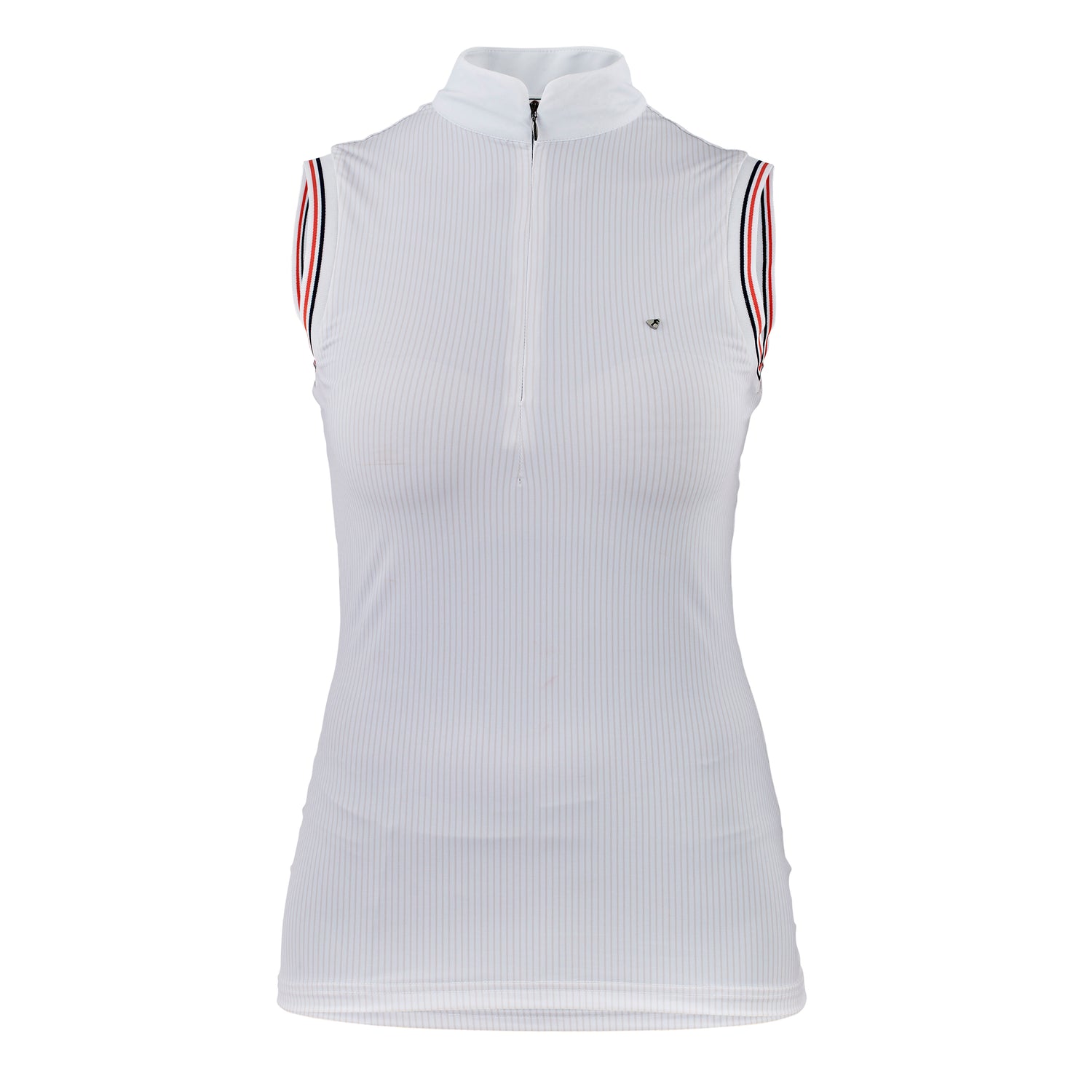 Shires Aubrion Arcaster Young Rider Sleeveless Shirt #colour_pink-pinstripe