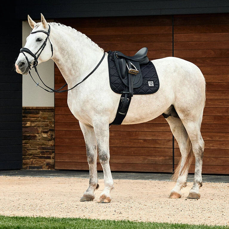 Weatherbeeta Satin Luxe Air-Tec Dressage Saddle Pad #colour_black