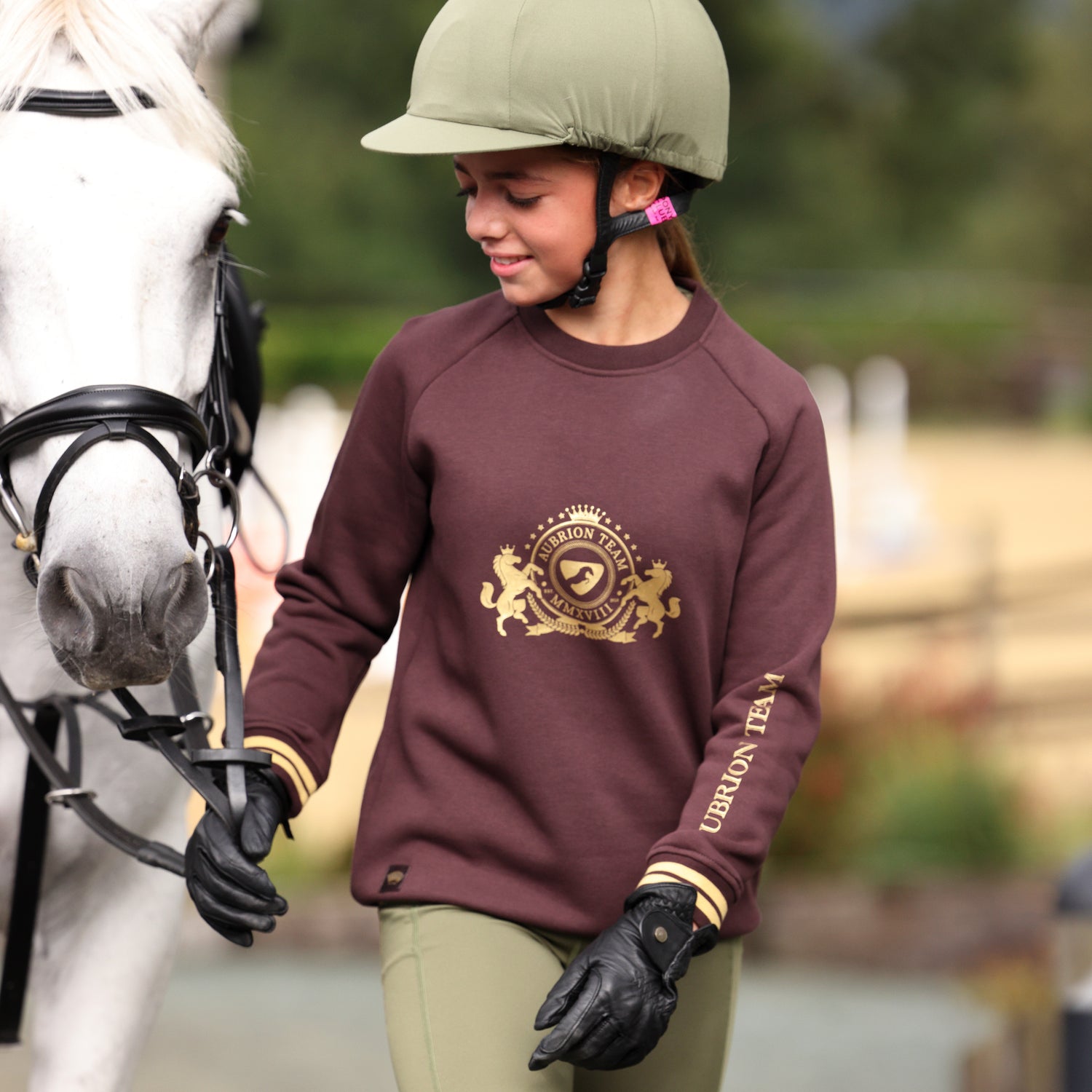 Shires Aubrion Young Rider Team Sweatshirt #colour_umber