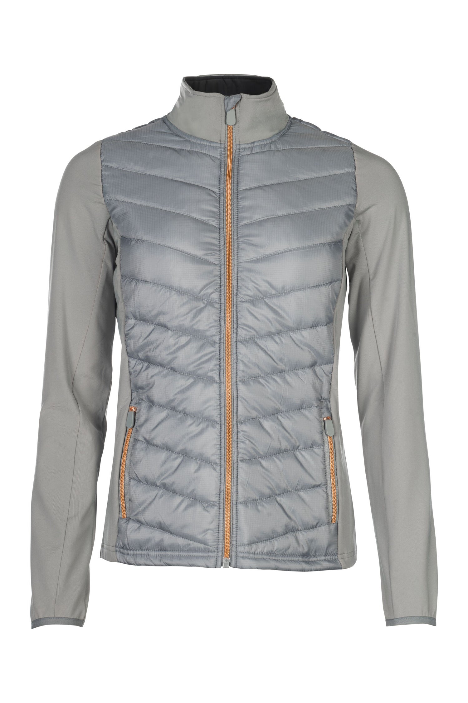 HKM Women's Jersey/Nylon Jacket -Prag- Style #colour_grey-rose-gold