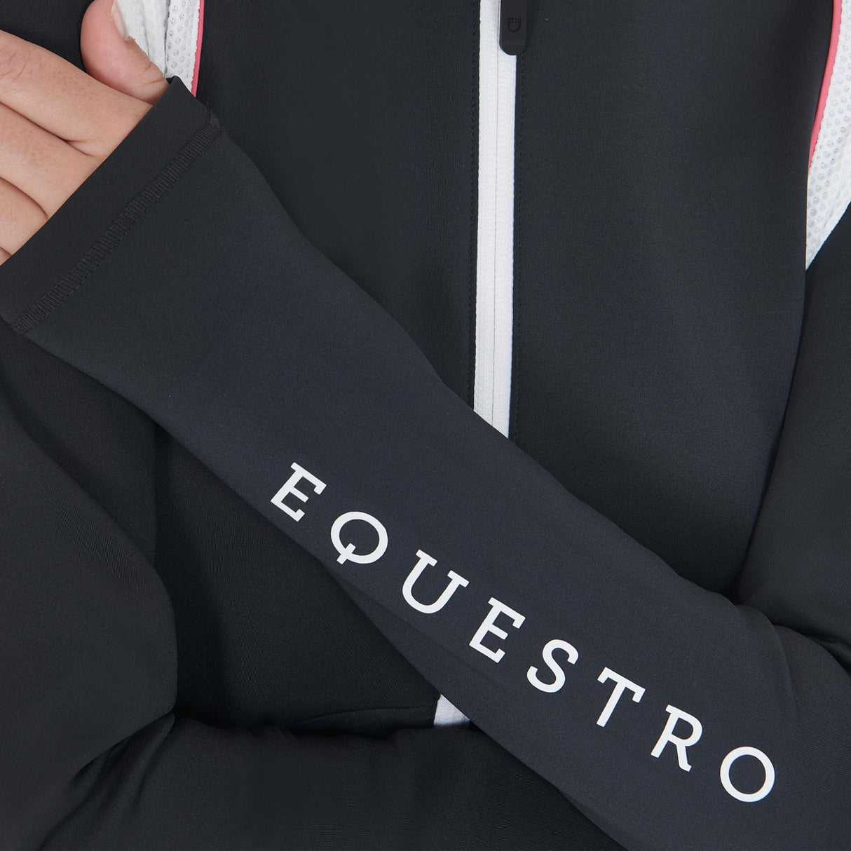 Equestro Women's Technical Sweatshirt with Perforated Inserts #colour_blue