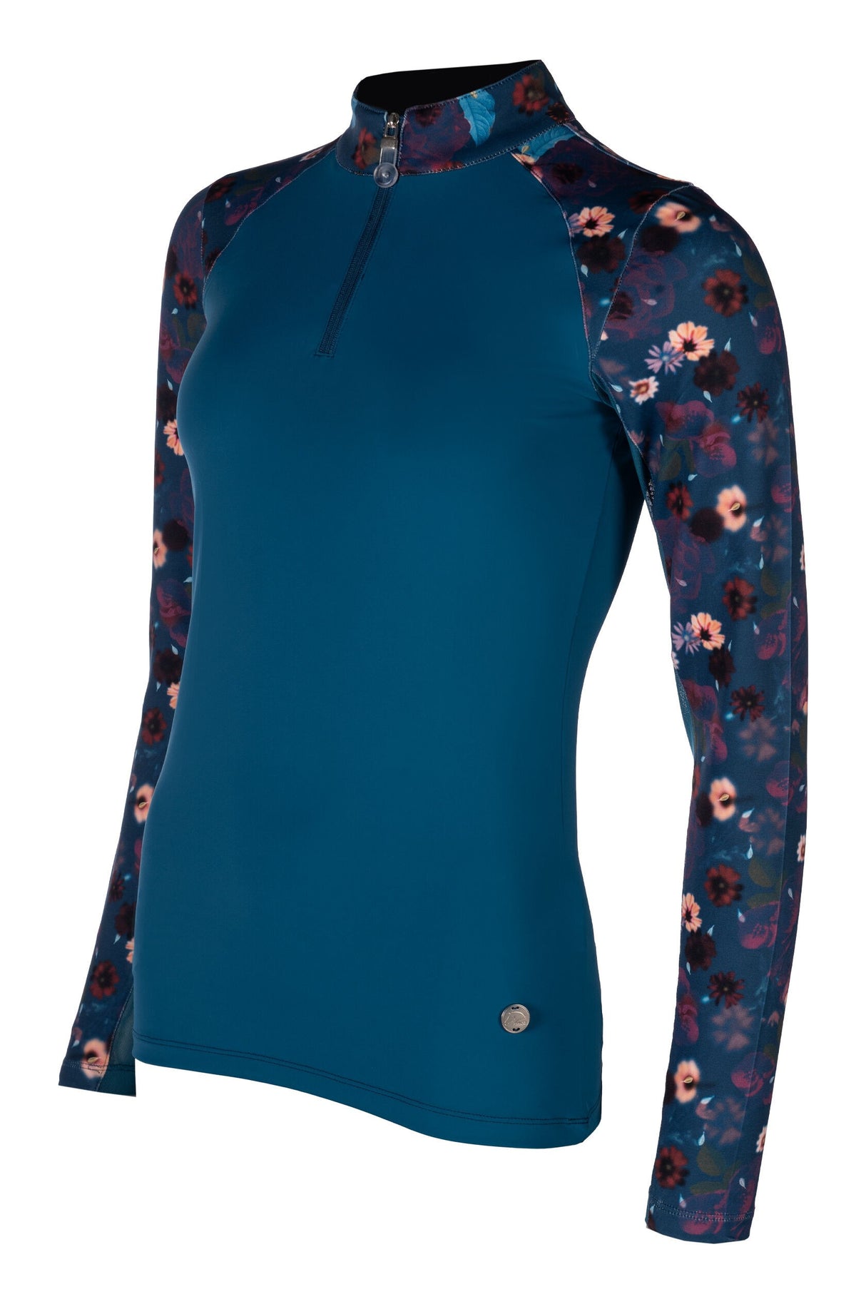 HKM Ladies Functional Shirt -Essentials Flower #colour_petrol