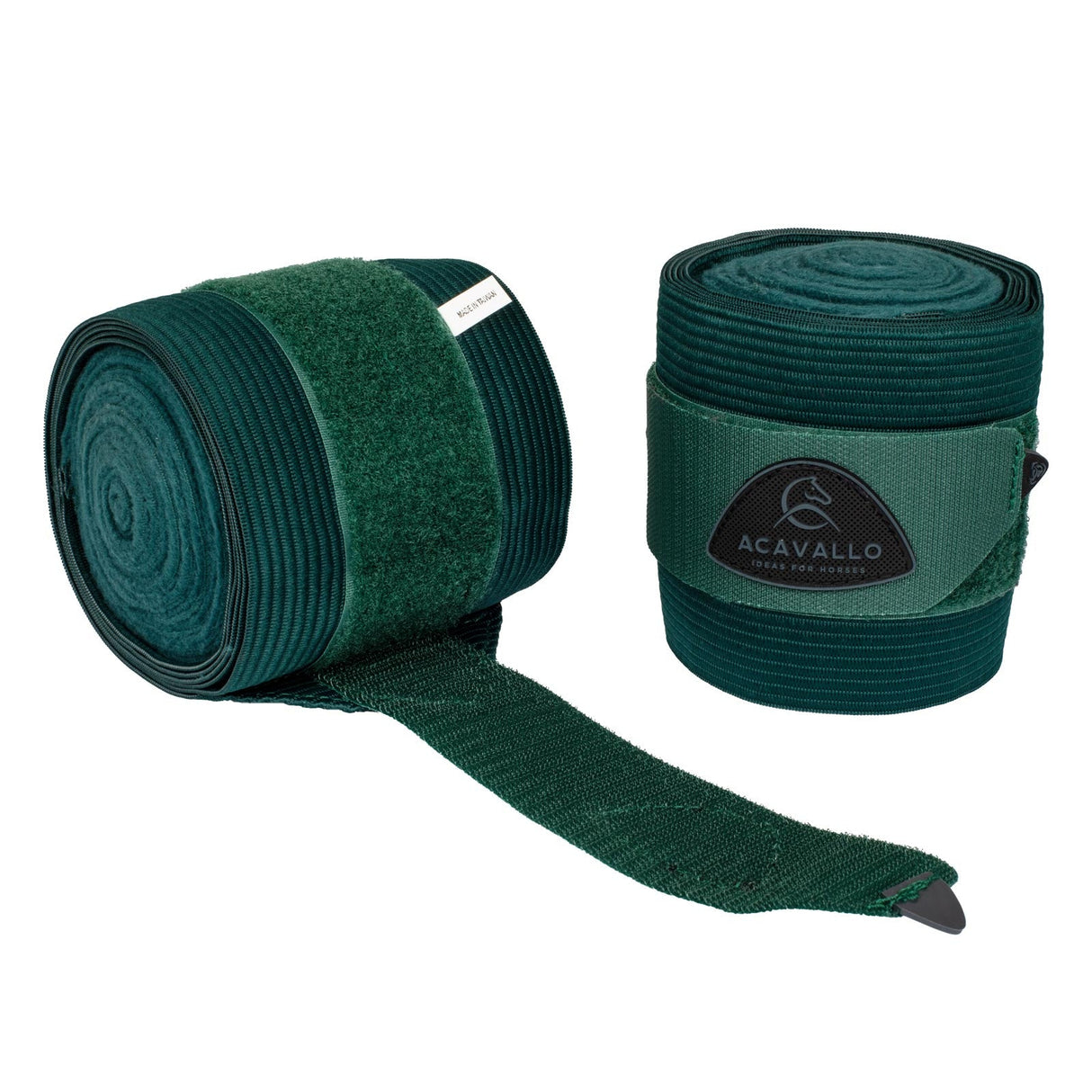 Acavallo Elasticated Exercise Bandages Fleece #colour_green