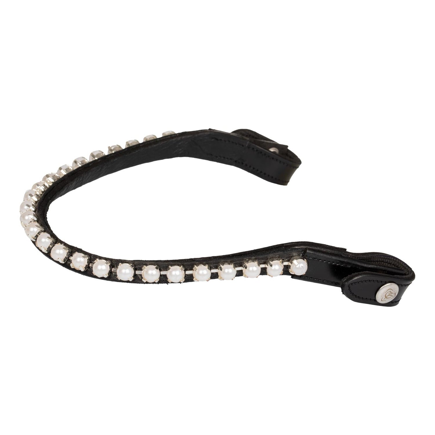 Acavallo Browband Calfskin & Oval Crystals #colour_black-transparent