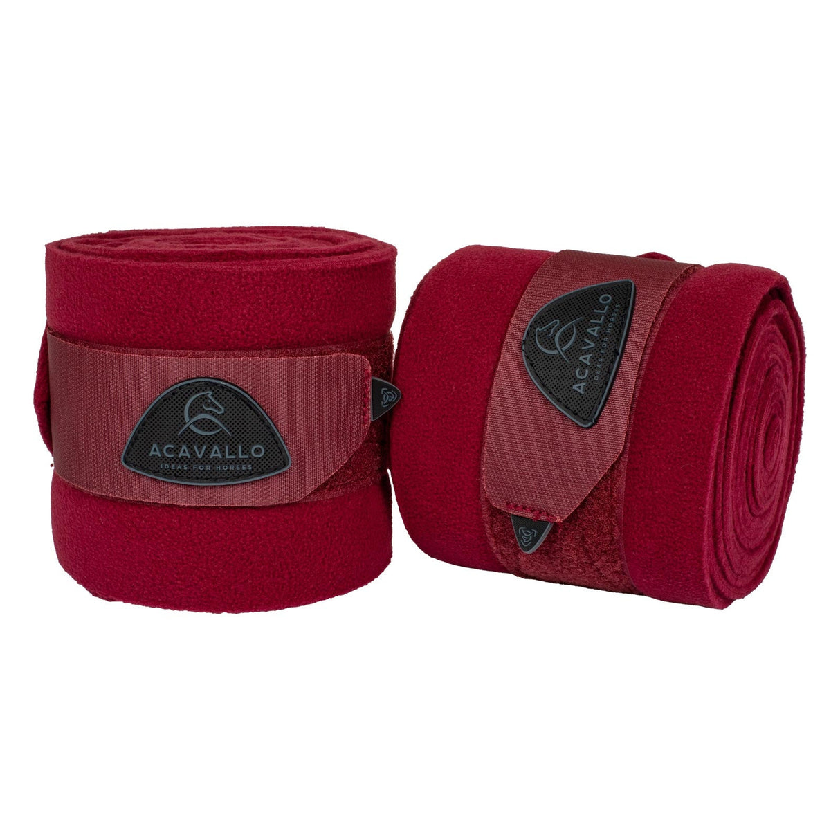 Acavallo Fleece Exercise Bandages Hook-And-Loop Closure Fastening #colour_burgundy