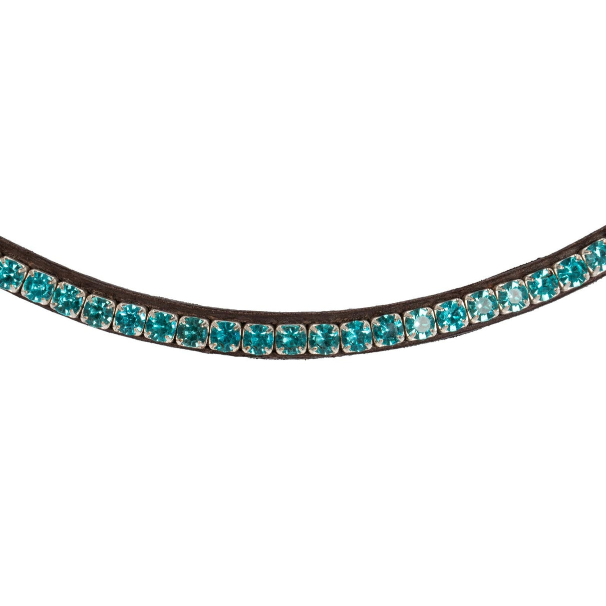 Acavallo Browband Calfskin & Round Crystals #colour_brown-blue