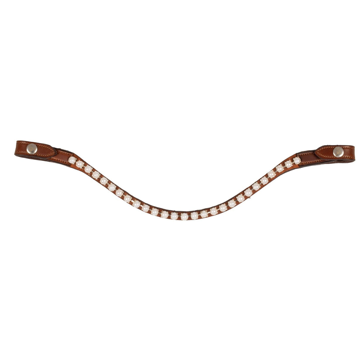 Acavallo Browband Calfskin & Oval Crystals #colour_cognac-transparent