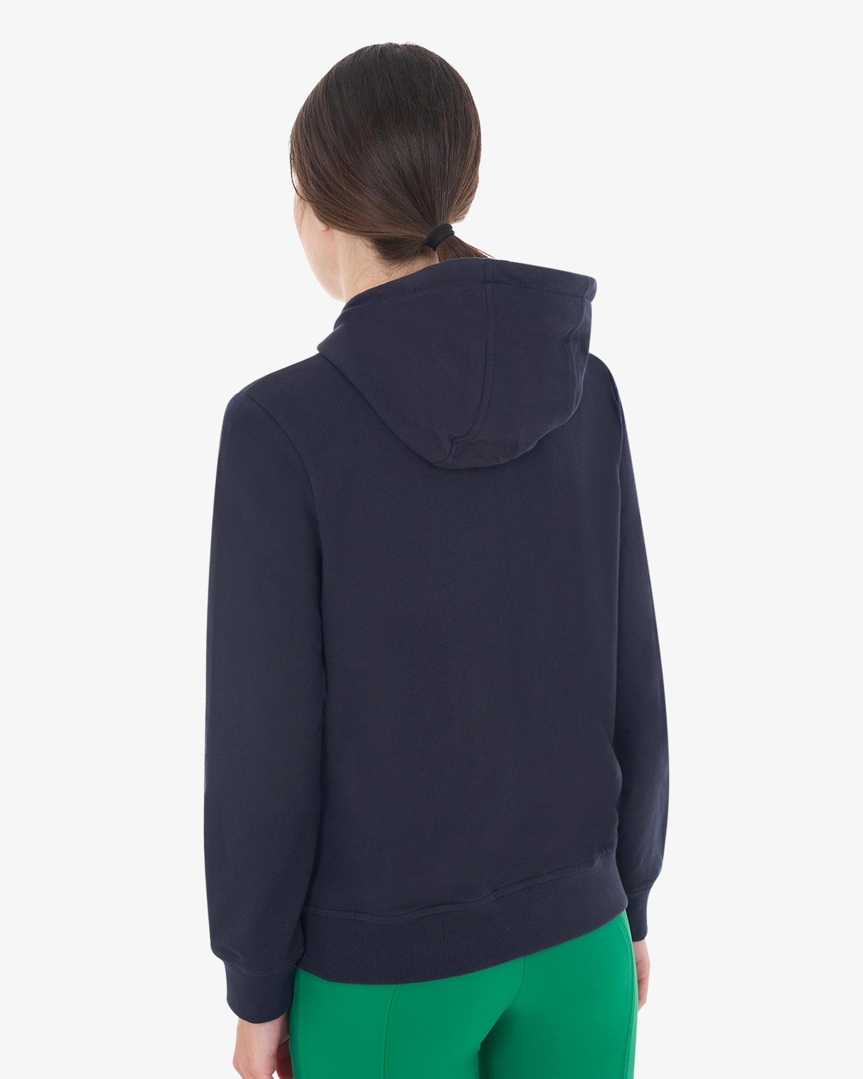 Equestro Women's Hoodie With Zip And Sponge Lettering #colour_blue-green