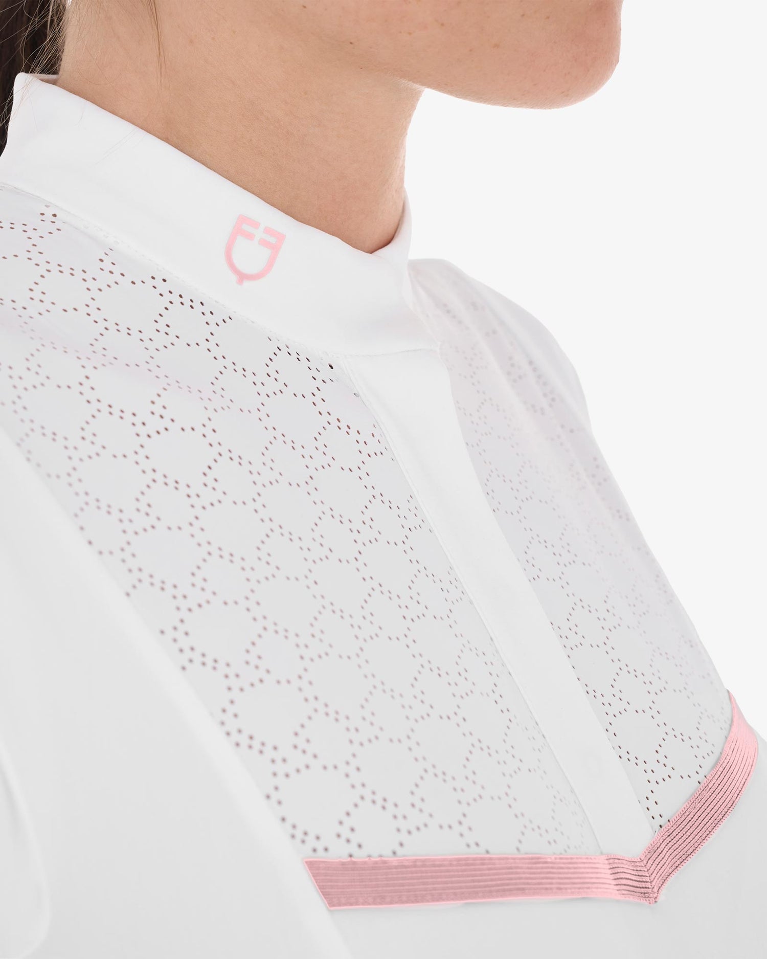 Equestro Women's Slim Fit Competition Polo Shirt With Chest Perforated Inserts