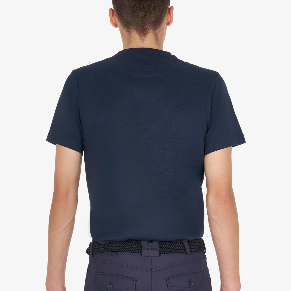 Equestro Men's Horse Club Cotton T-Shirt #colour_blue