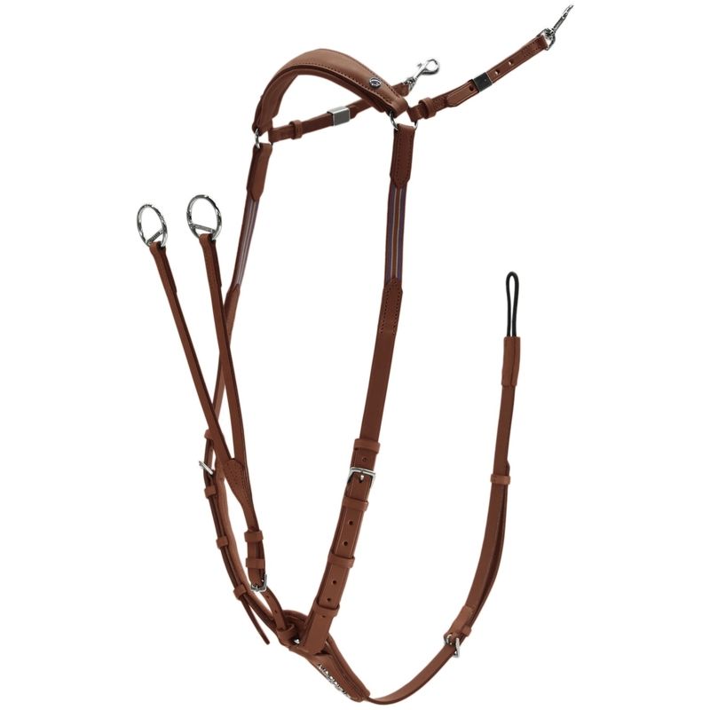 Stubben Pro-Jump Breastplate Open Martingale Fork #colour_redwood