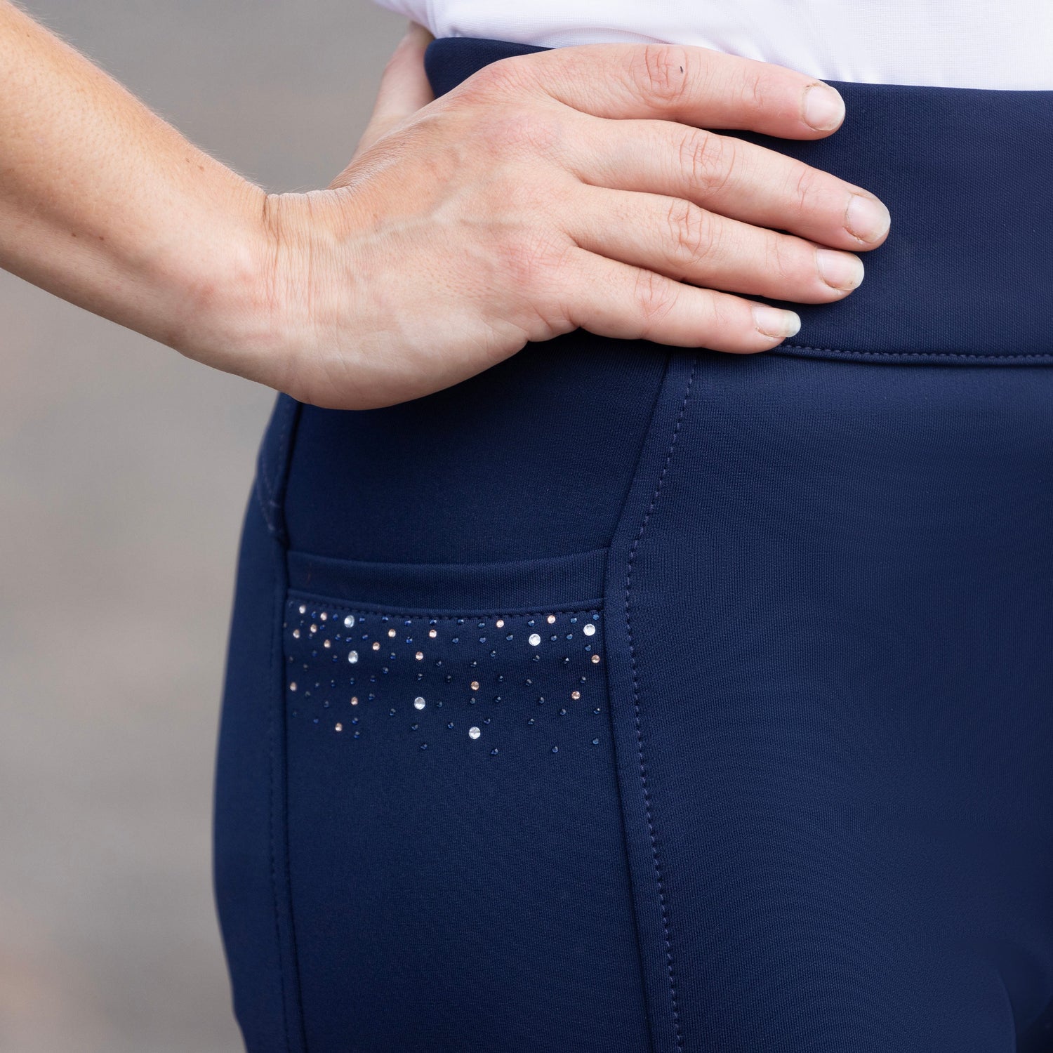 Hy Equestrian Roka Regal Riding Tights #colour_navy