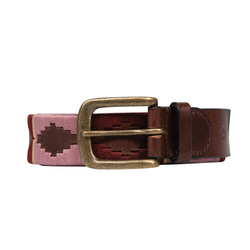 Hy Equestrian Polo Belt #colour_purple-pink-beige
