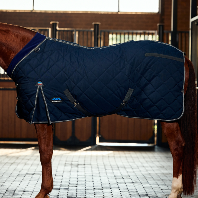 Weatherbeeta Comfitec 1000D Diamond Quilt 220G Detach-A-Neck Stable Rug #colour_navy-charcoal