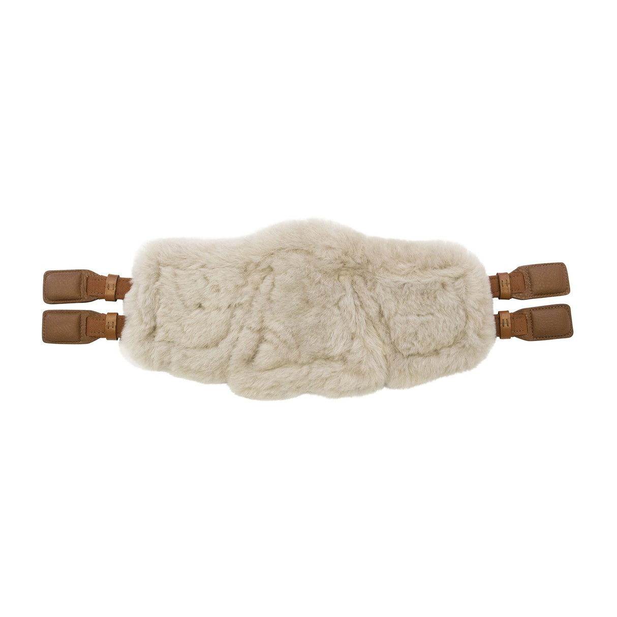 Stubben Equi-Soft® Short Saddle Girth with Cover - Tobacco #colour_lambskin-beige-brown