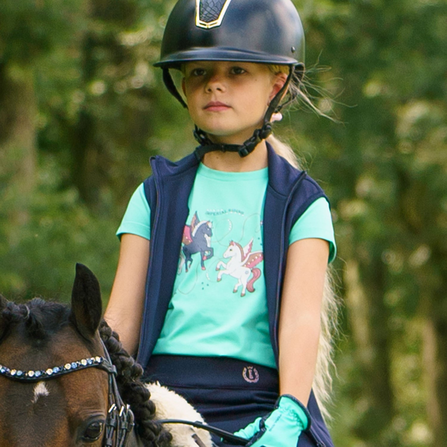 Imperial Riding Izzy Sun Children's Bodywarmer #colour_navy