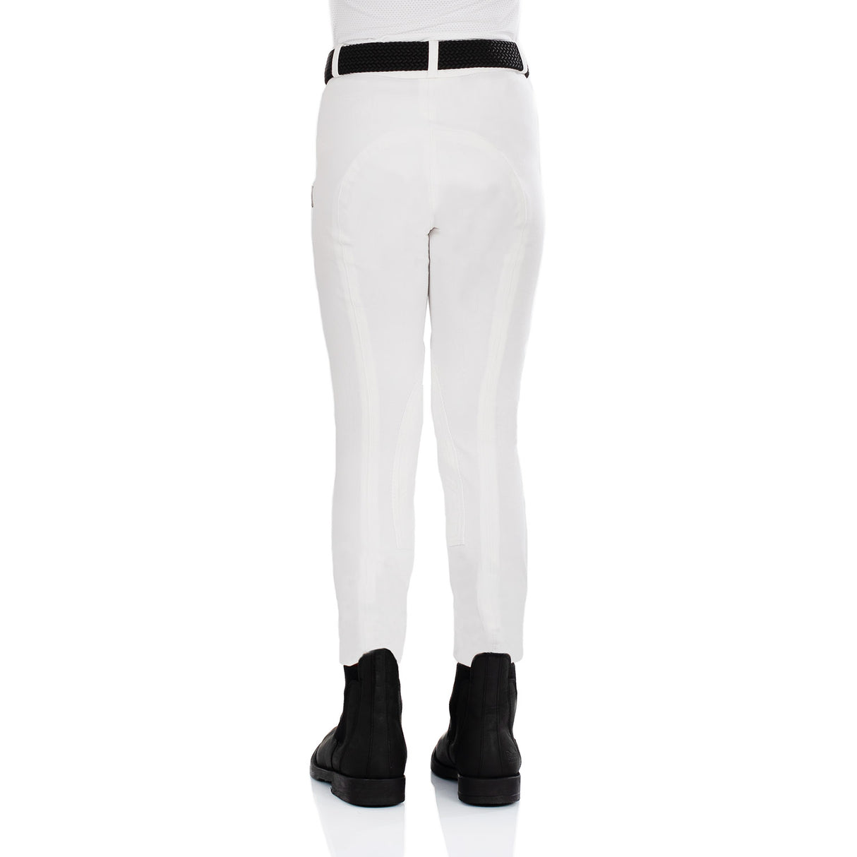 Equestro Leilani Model Junior Jodhpur Breeches In Stretch Material #colour_white