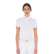 Equestro Women's Slim Fit Stretch Competition Polo Shirt #colour_white
