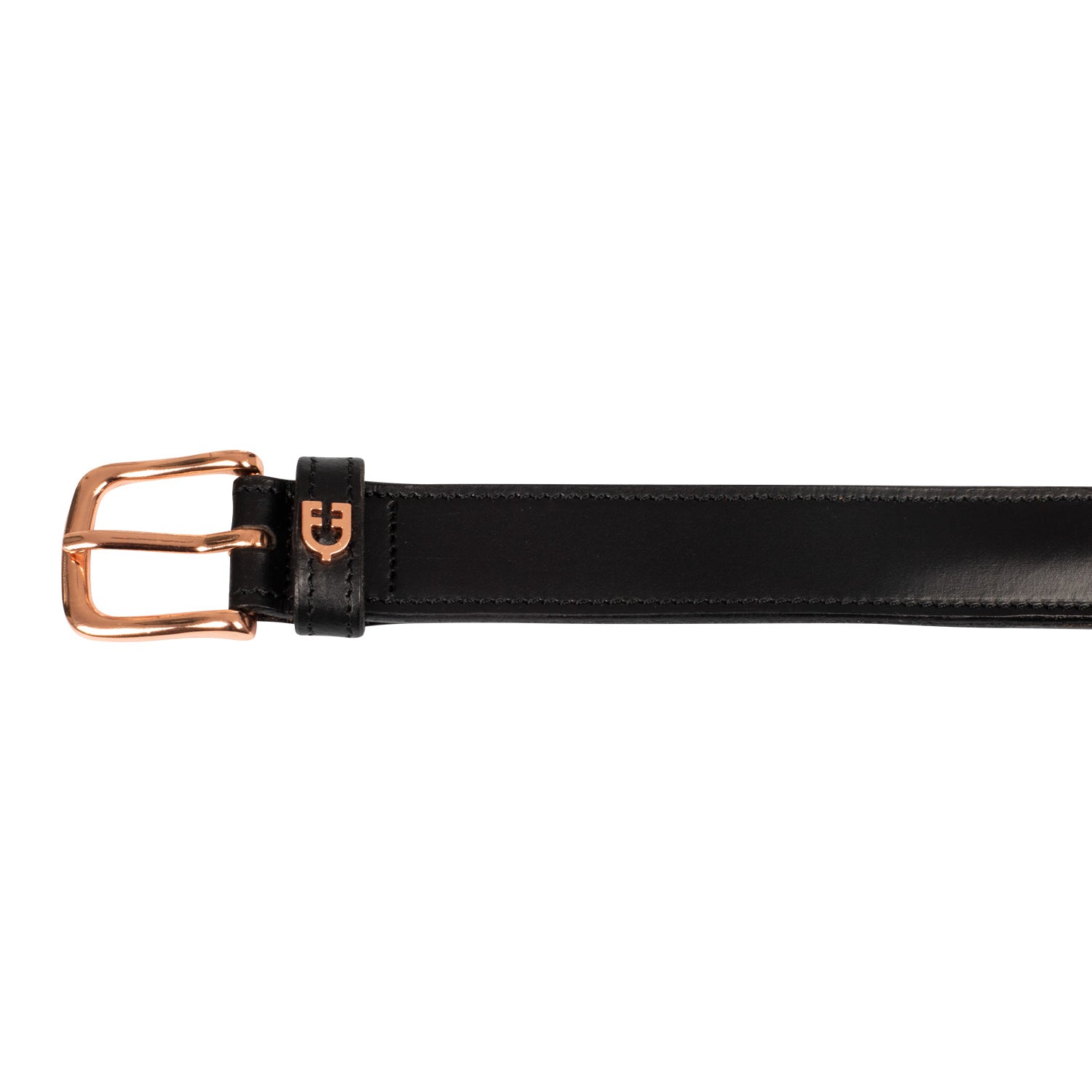 Equestro English Belt With Rose Gold Snaffle Bits #colour_black