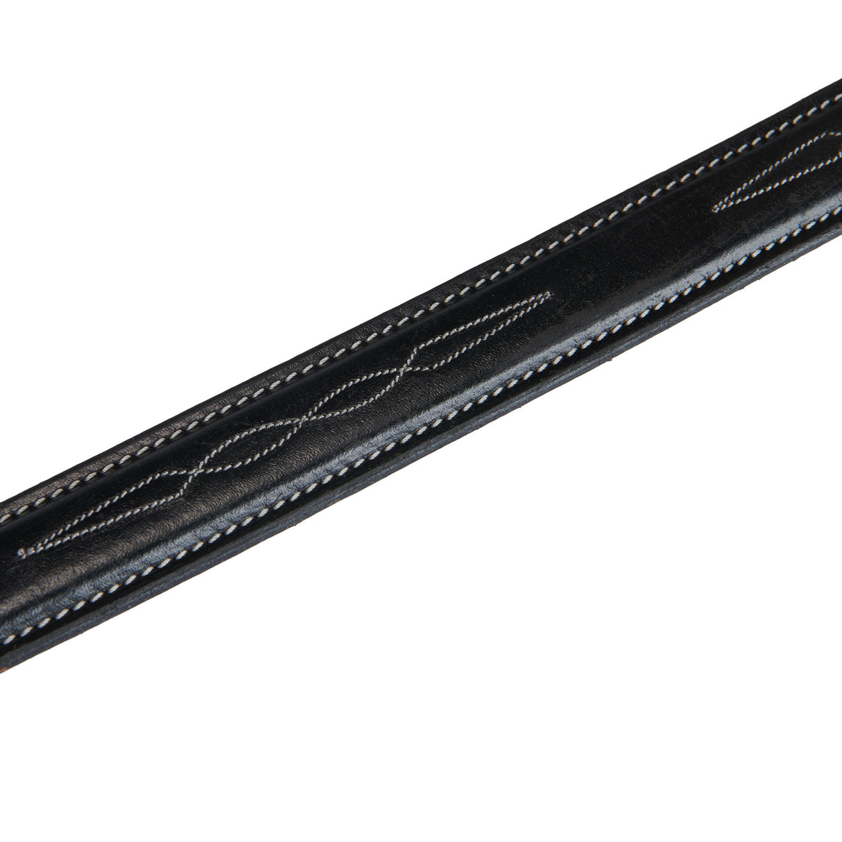 Equestro Leather Belt With Handcrafted Embroidery #colour_black