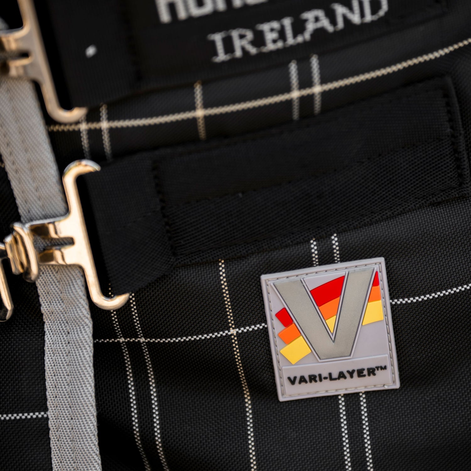 Horseware Ireland Rhino 350g Vari-Layer Stable Rug #colour_black-grey-white-check-grey