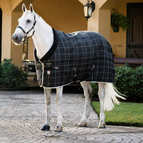Horseware Ireland Rhino 350g Vari-Layer Stable Rug #colour_black-grey-white-check-grey