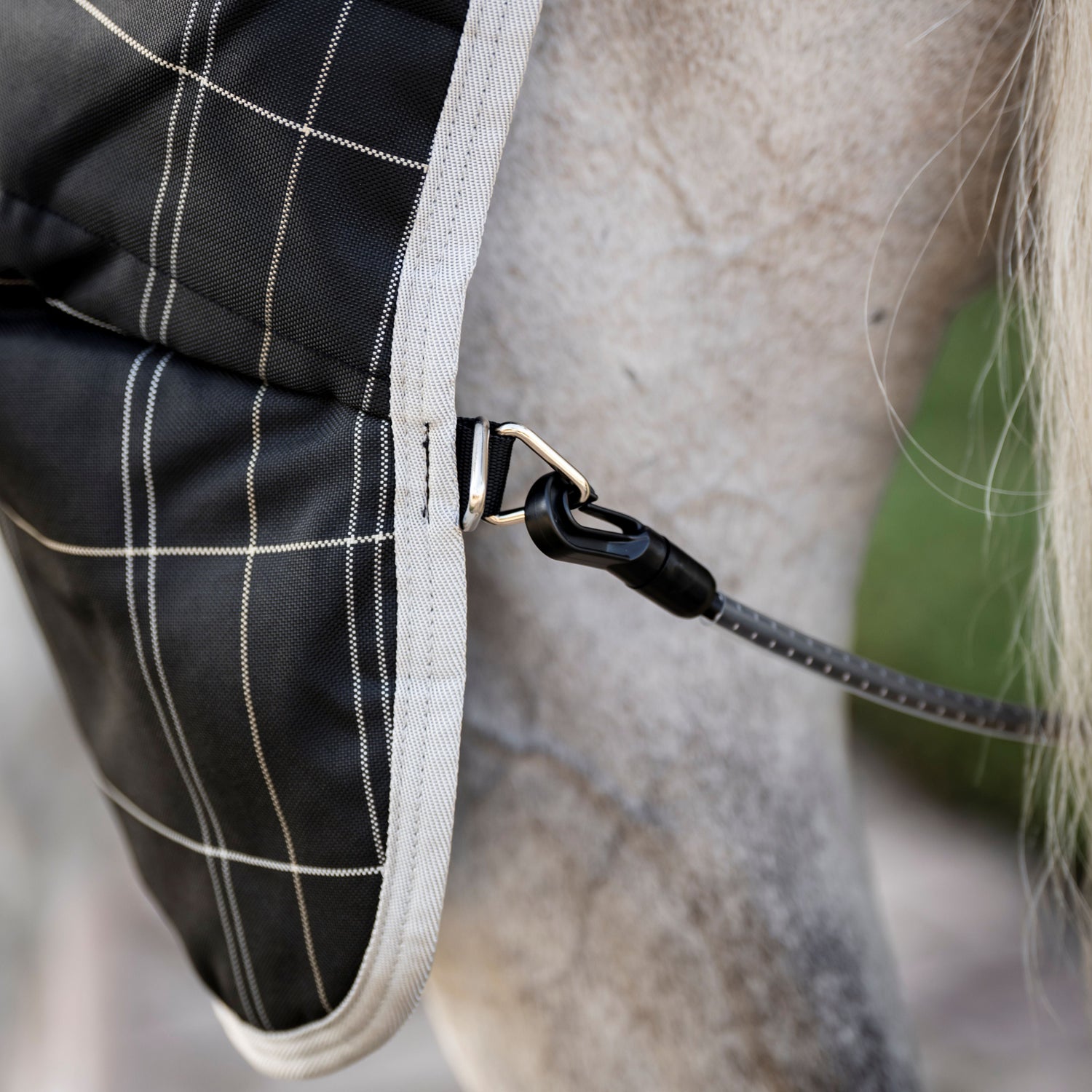 Horseware Ireland Rhino 350g Vari-Layer Stable Rug #colour_black-grey-white-check-grey