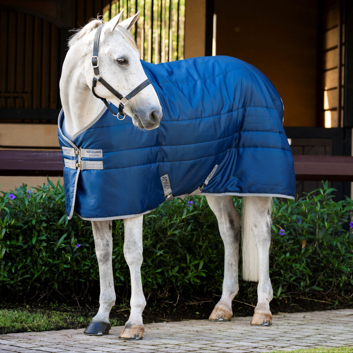 Horseware Ireland Amigo Ripstop Insulator 200g Stable Rug #colour_navy-titatium-grey