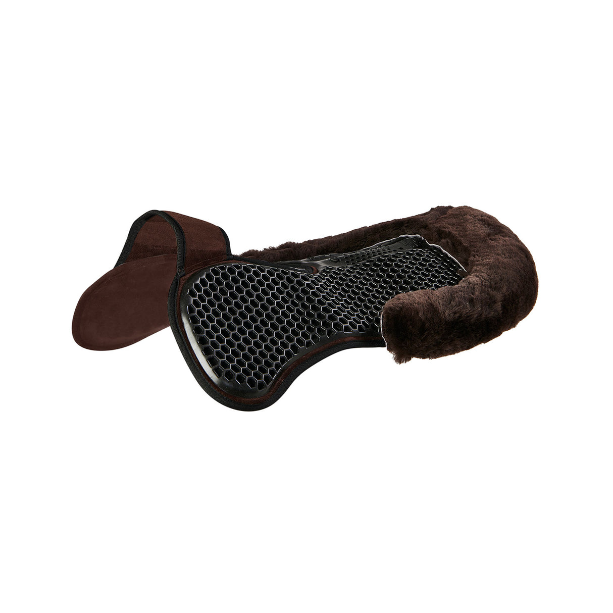 Acavallo Pad SP WFS Suede Rear Sheepskin Hexagonal Gel Flat #colour_brown-brown
