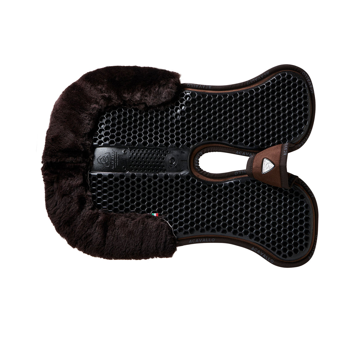 Acavallo Pad Mf-S Wfs Suede Rear Sheepskin Hexagonal Gel Flat #colour_brown-brown