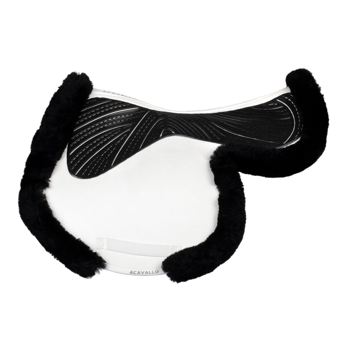 Acavallo Saddle Pad JS-S CW-CS Cut-Out Numnah Twin Sided Gel Grip #colour_white-black