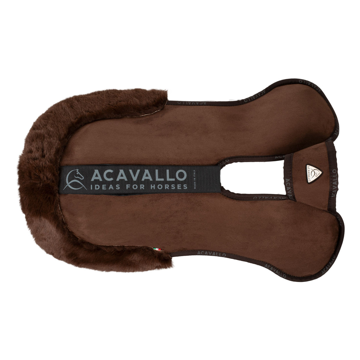 Acavallo Pad Piuma-FS WFS-FS Pocket Suede Front & Rear Riser #colour_brown-brown