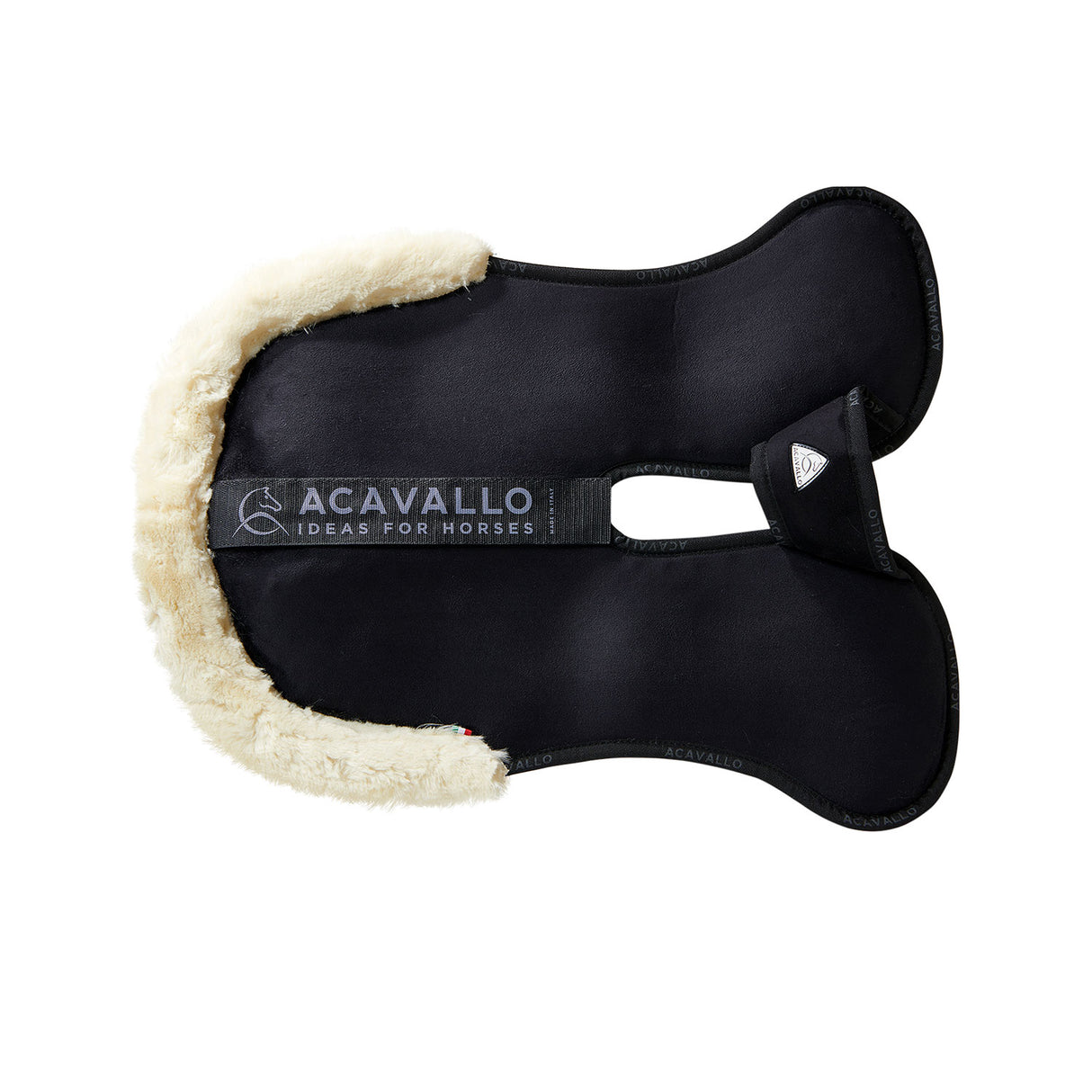 Acavallo Pad Piuma-FS WFS-FS Pocket Suede Front & Rear Riser #colour_black-natural