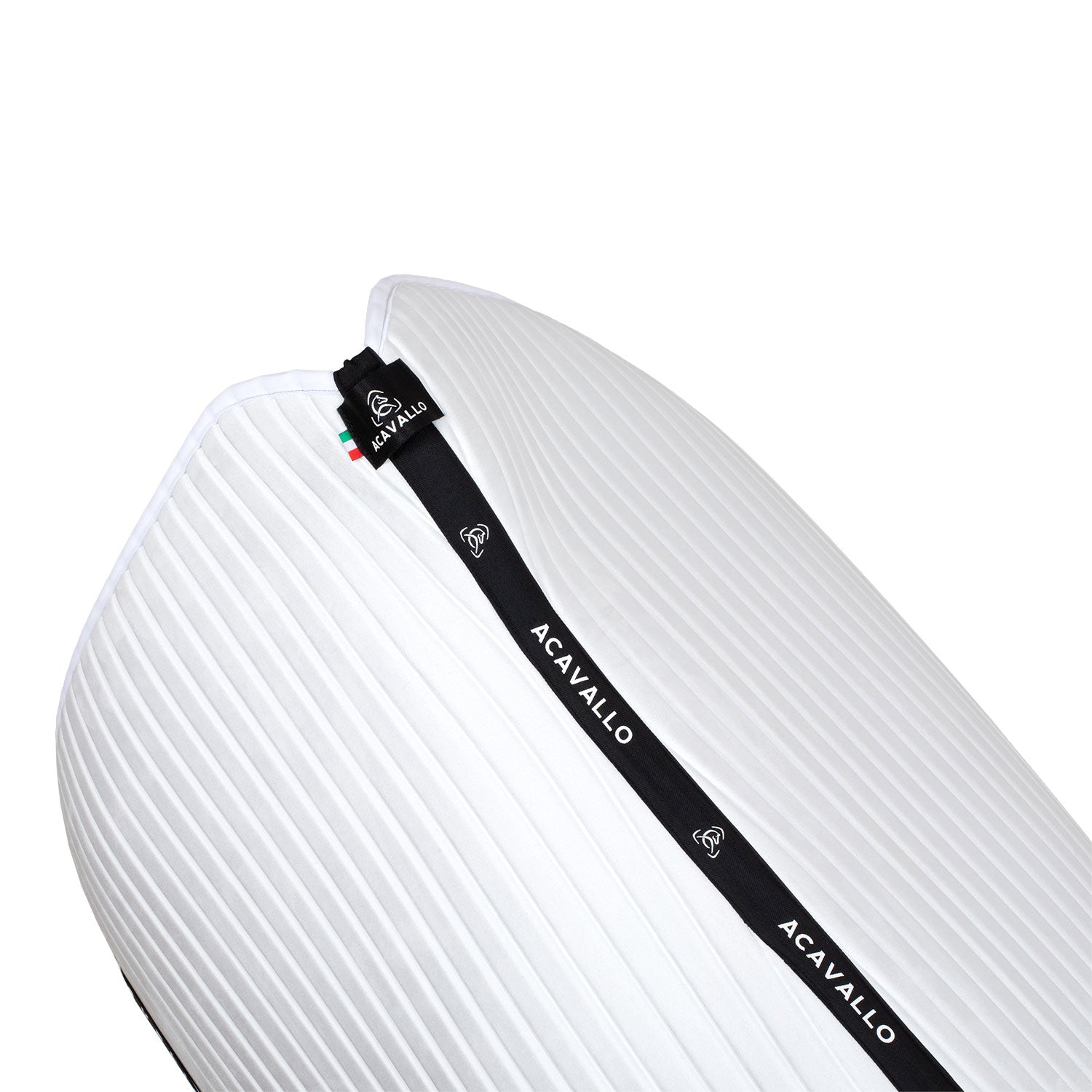 Acavallo Stripe Suede Dressage Saddle Pad W/Square Back Corner #colour_white