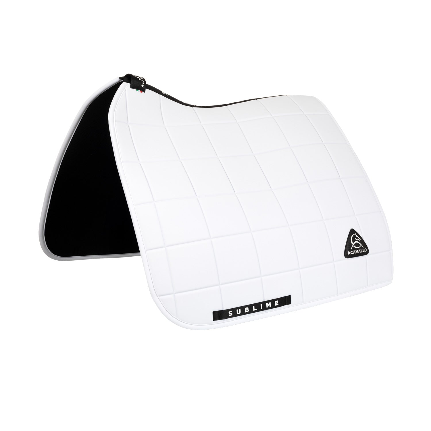 Acavallo Square Dressage Saddle Pad W/Square Back Corner #colour_white