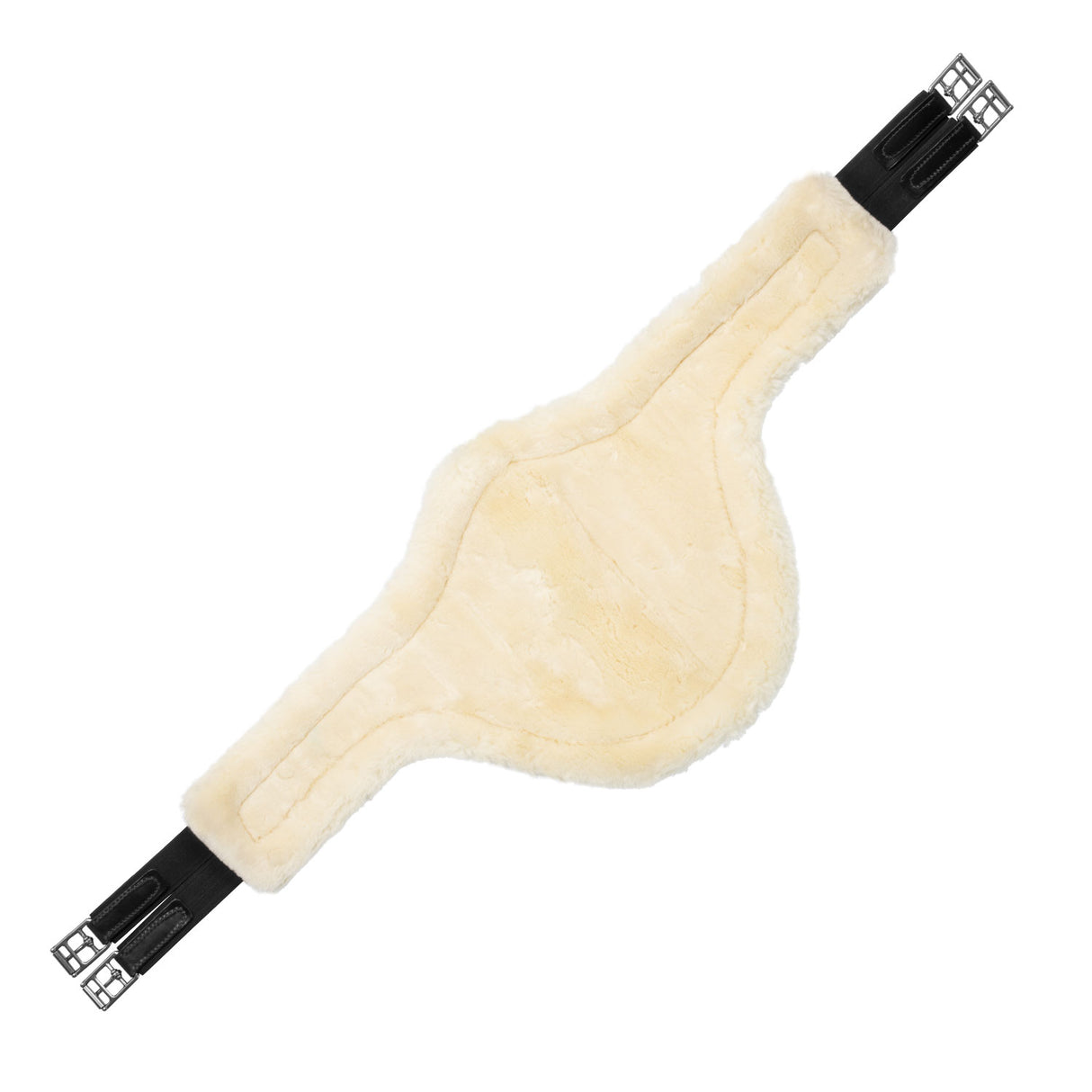 Acavallo Jumping Stud Guard Girth Removable Faux Sheepskin #colour_black