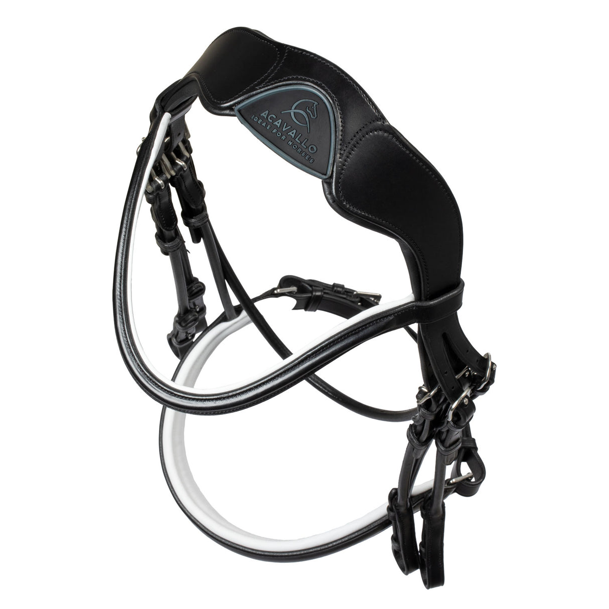 Acavallo Giocanda Bridle Calfskin & Double Reins #colour_black