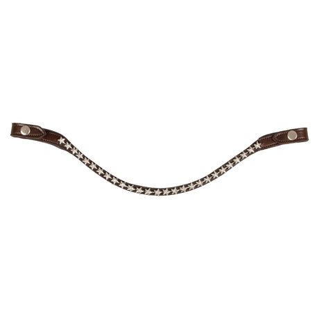 Acavallo Browband Calfskin & Starry Crystals #colour_brown-transparent