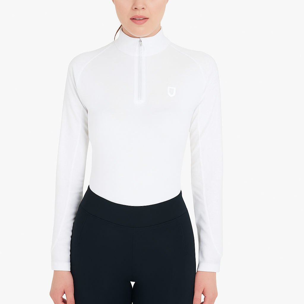 Equestro Women's Slim Fit Long Sleeve Base Layer #colour_white