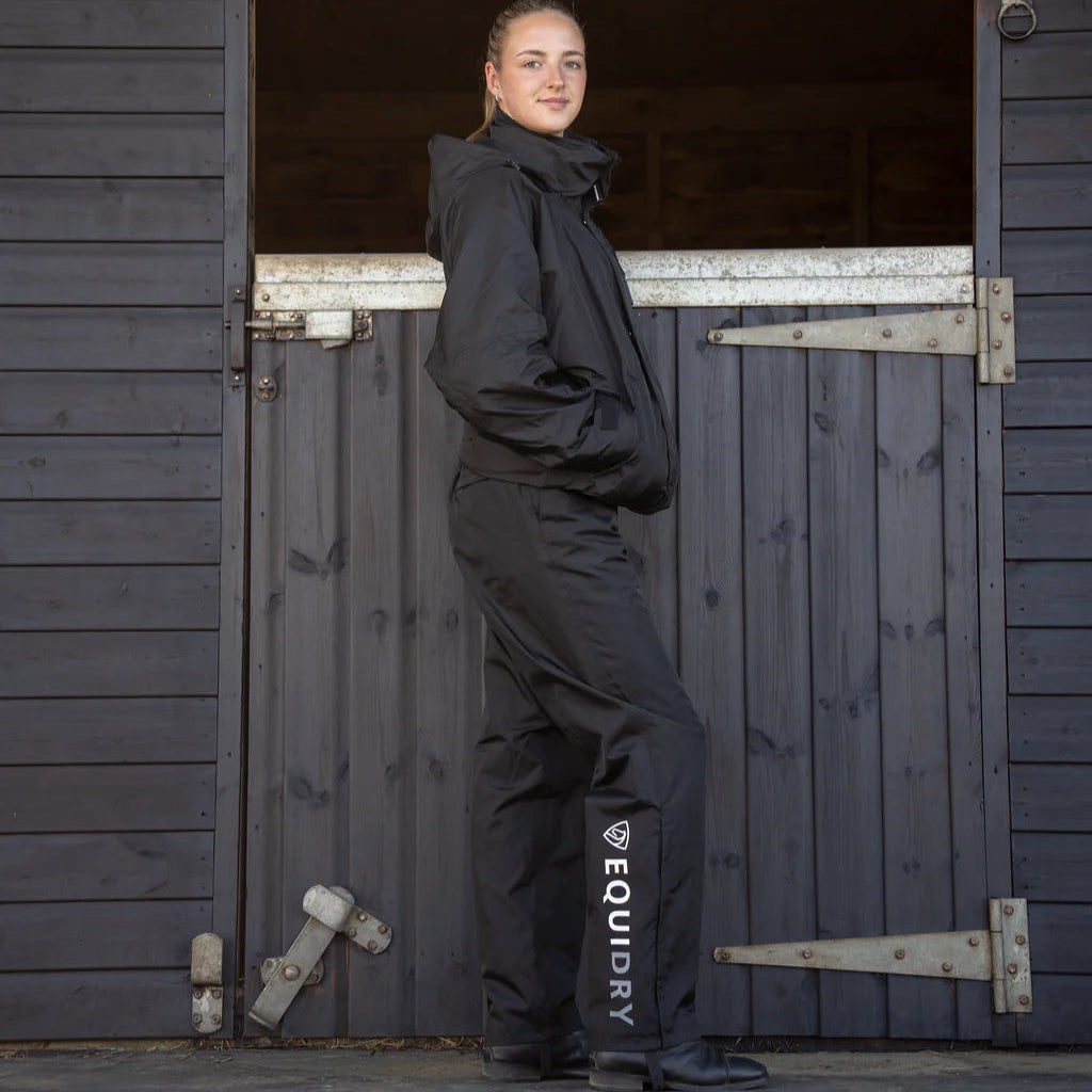 EQUIDRY Women's Lined Waterproof Trousers #colour_black