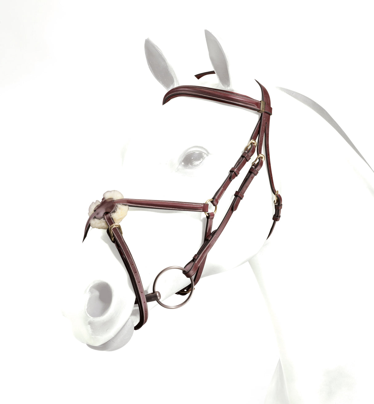 Equipe Emporio Grackle Bridle with Brass Fittings #colour_brown