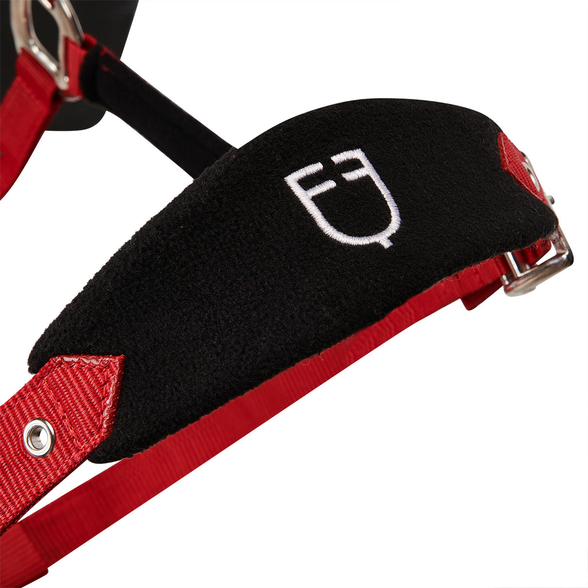 Equestro Halter With Double Adjustment And Lead Rope #colour_red