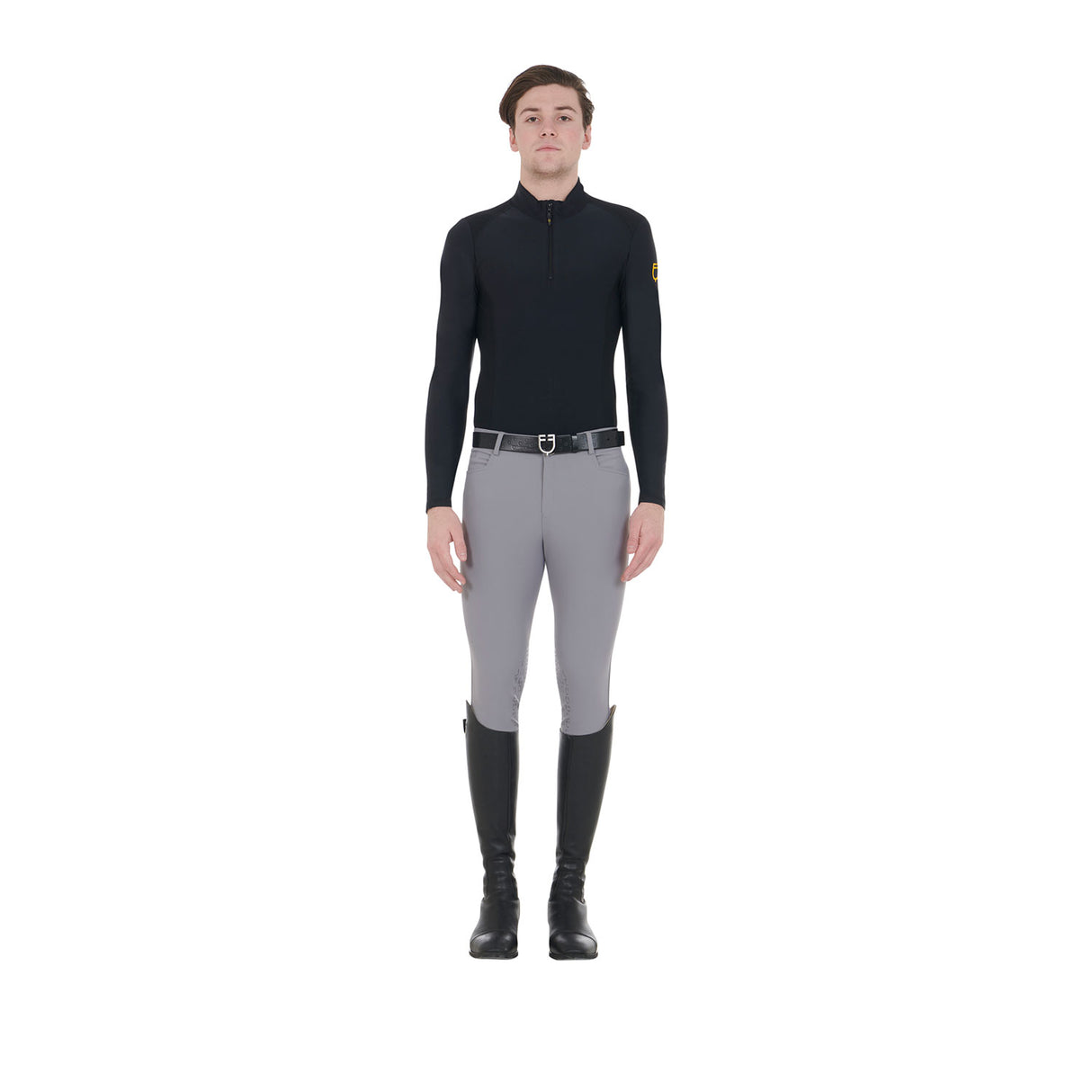 Equestro Men's Slim Fit Grip Breeches With Logo