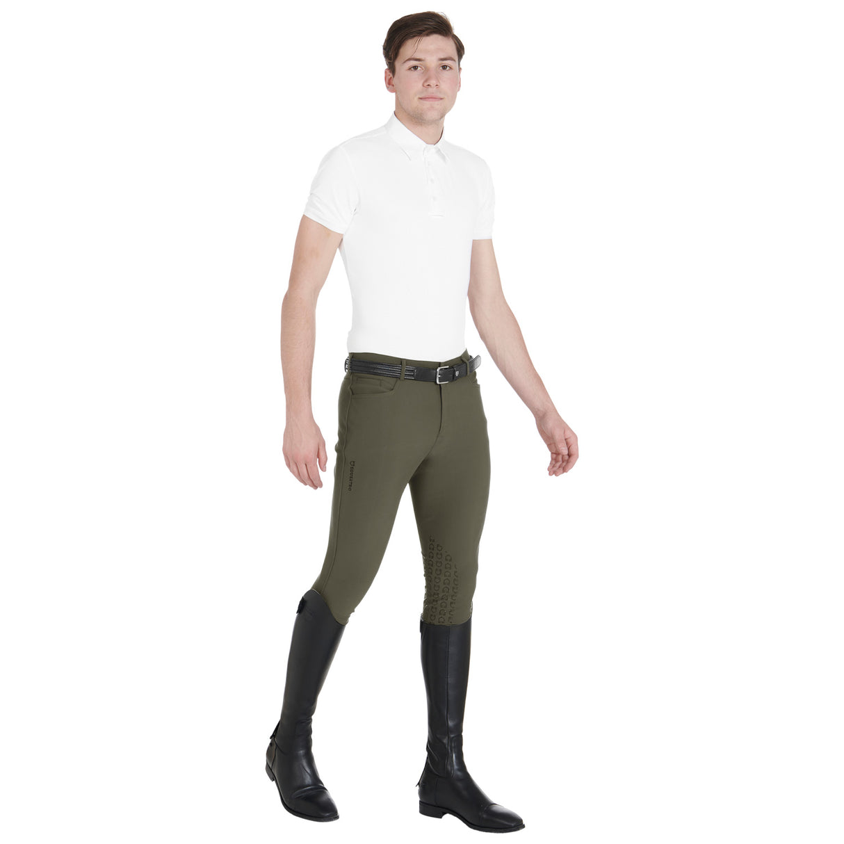 Equestro Men's Slim Fit Grip Breeches With Logo