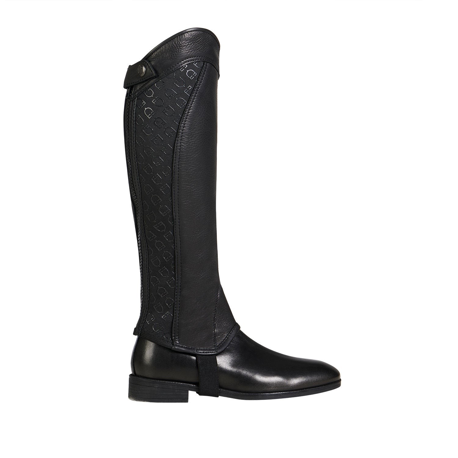 Equestro Unisex Gaiters Elastic Band With Logos #colour_black