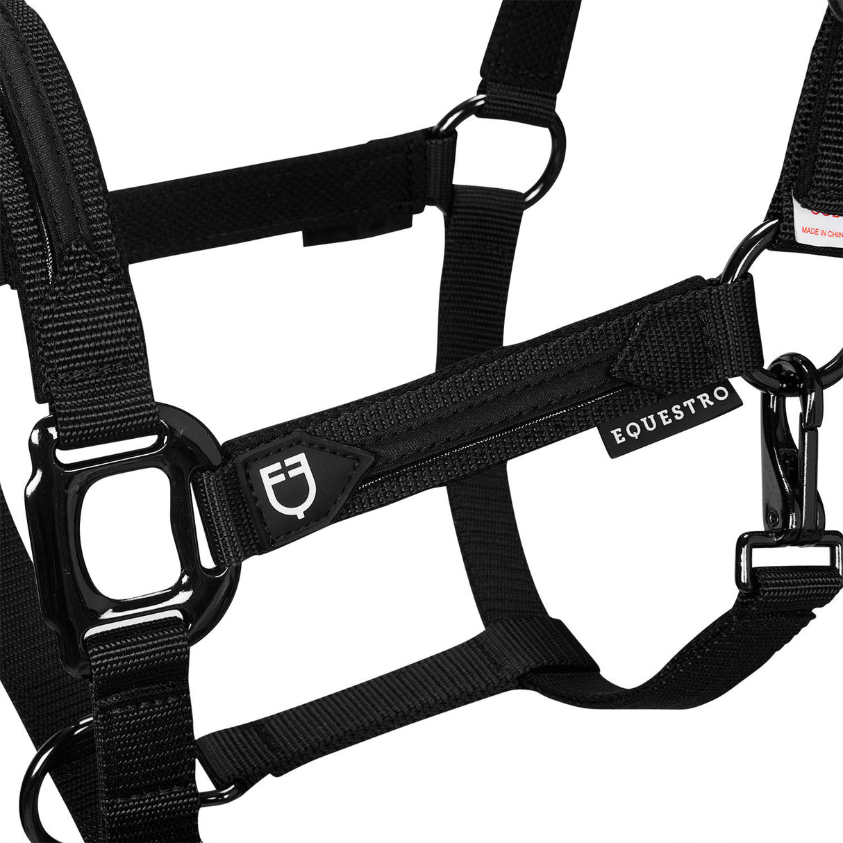 Equestro Durable Fleece Halter #colour_black