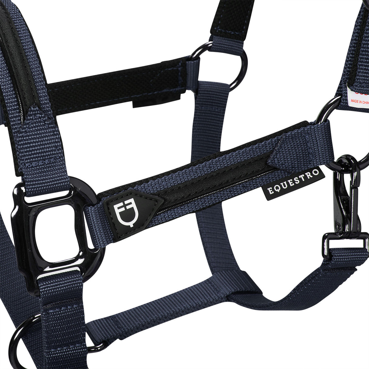 Equestro Durable Fleece Halter #colour_blue